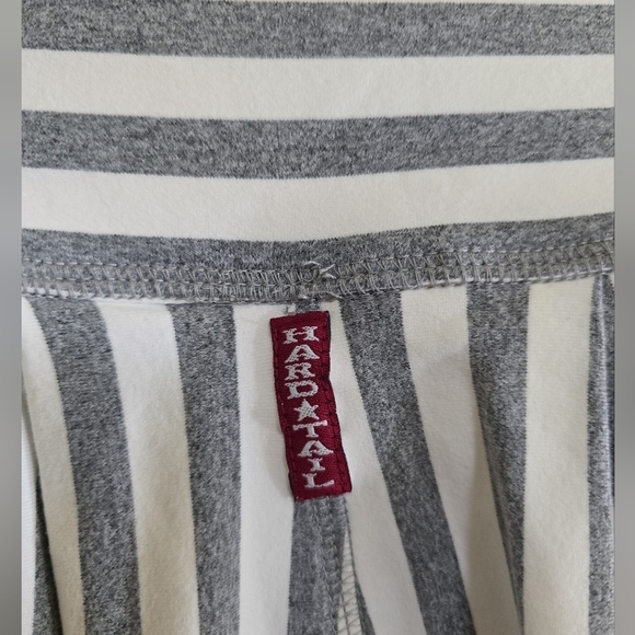 Hard Tail Slouchy Joggers in Heathered Grey Stripes XS Dropped Crotch Cropped - Picture 7 of 8